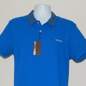 ROBERTO CAVALLI EMBROIDERED LOGO PIQUE POLO SHIRT